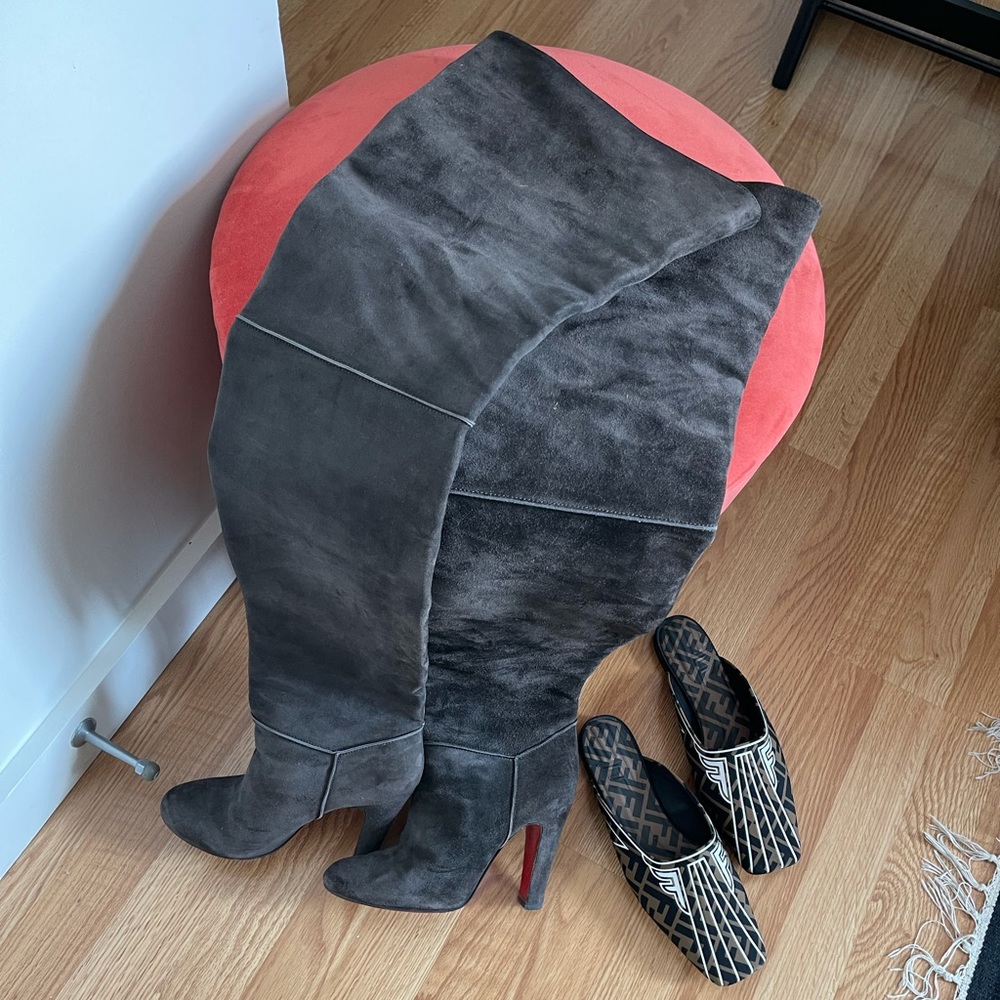 Christian Louboutin DarkGray Thigh High Boots 39.5